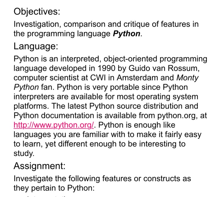 Solved Objectives: Investigation, comparison and critique of | Chegg.com