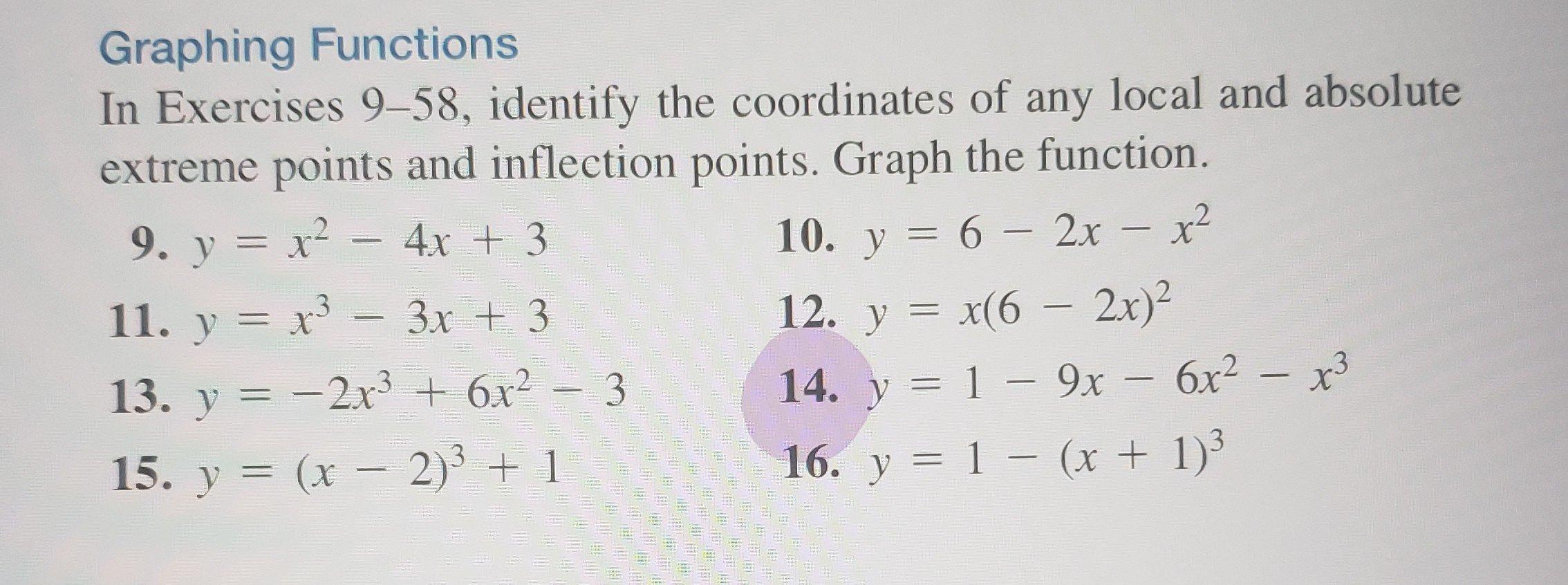 Solved Graphing Functions In Exercises 9–58, identify the | Chegg.com