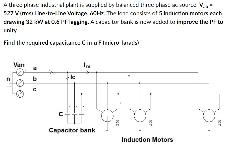 Solved A three phase industrial plant is supplied by | Chegg.com
