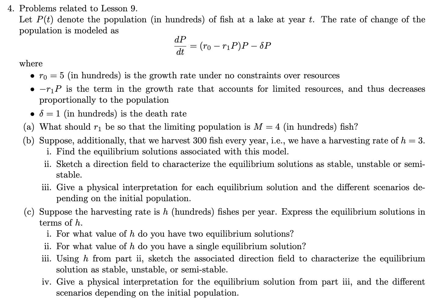4. Problems related to Lesson 9. Let P(t) denote the | Chegg.com