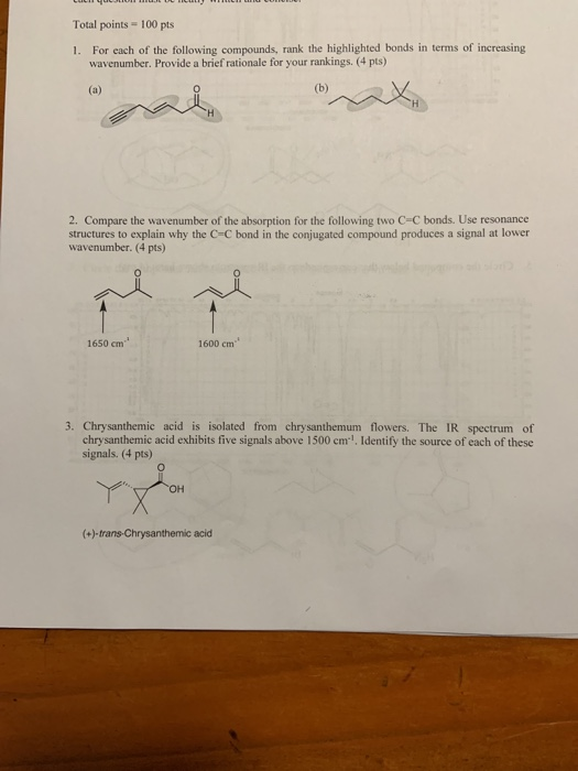 Solved Total points- 100 pts 1. For each of the following | Chegg.com