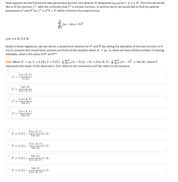 In this problem, we will do regression for data that | Chegg.com