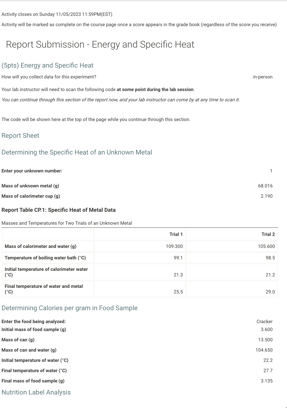 4pts-analysis-of-nutrition-label-report-table-cp-5-chegg