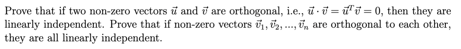 Solved Prove that if two non-zero vectors u and v are | Chegg.com