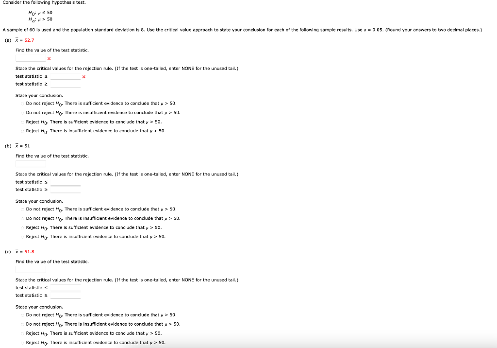 Solved Consider the following hypothesis test. | Chegg.com