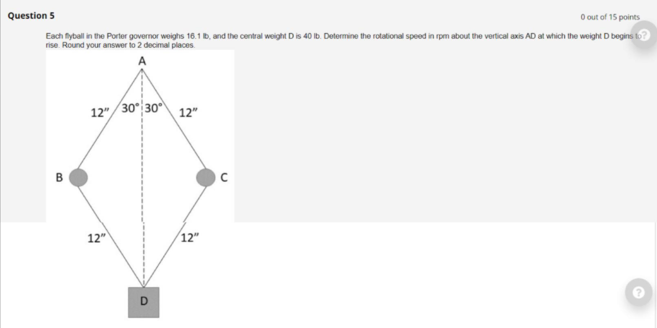 Solved Question 5 15 pts Determine the rated speed of a