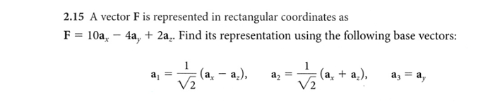 Solved 2.15 a vector f is represented in rectangular | Chegg.com