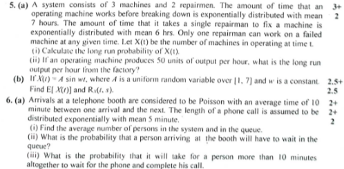 Solved 5. (a) A System Consists Of 3 Machines And 2 | Chegg.com