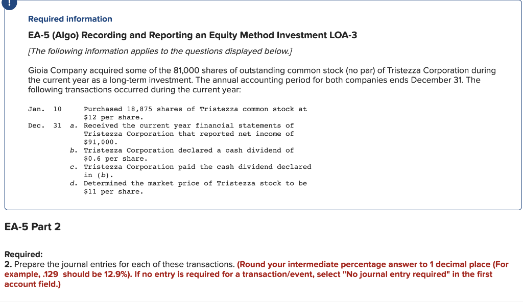 Solved Gioia Company acquired some of the 81,000 shares of