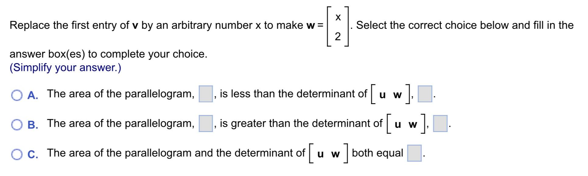 Solved Let u=[50] and v=[12]. Compute the area of the | Chegg.com