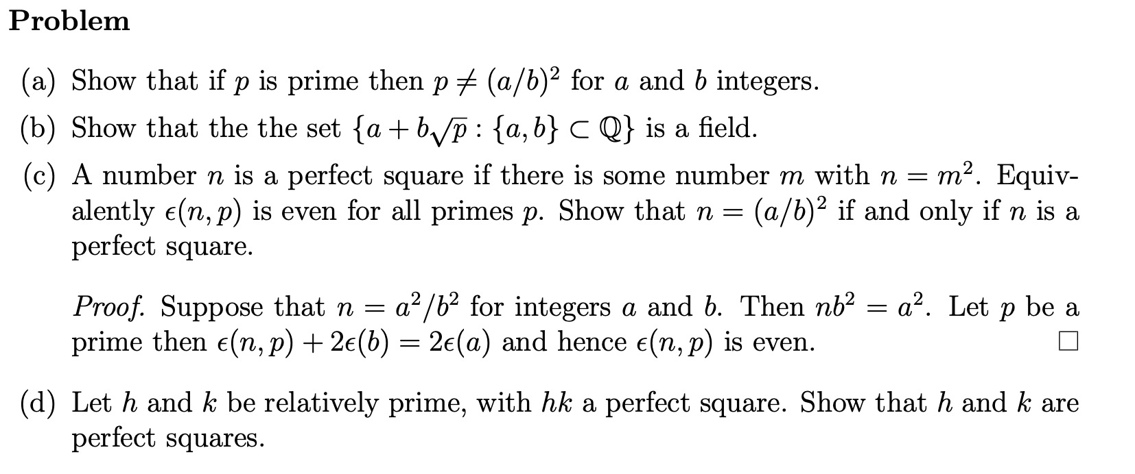 Solved Problem (a) Show That If P Is Prime Then P# (a/b)2 | Chegg.com