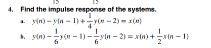 Solved Find the impulse response of the systems. a. | Chegg.com
