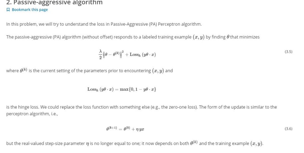passive aggressive algorithm