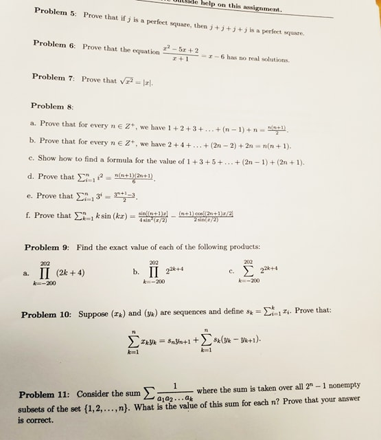 Solved Help On This Assignment Problem 5 Prove That If Chegg Com