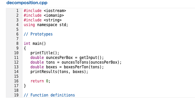 Solved decomposition.cppTest 1 Input: 10.5 Actual Expected | Chegg.com