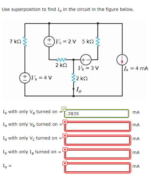 Solved Use superposition to find Io in the circuit in the | Chegg.com