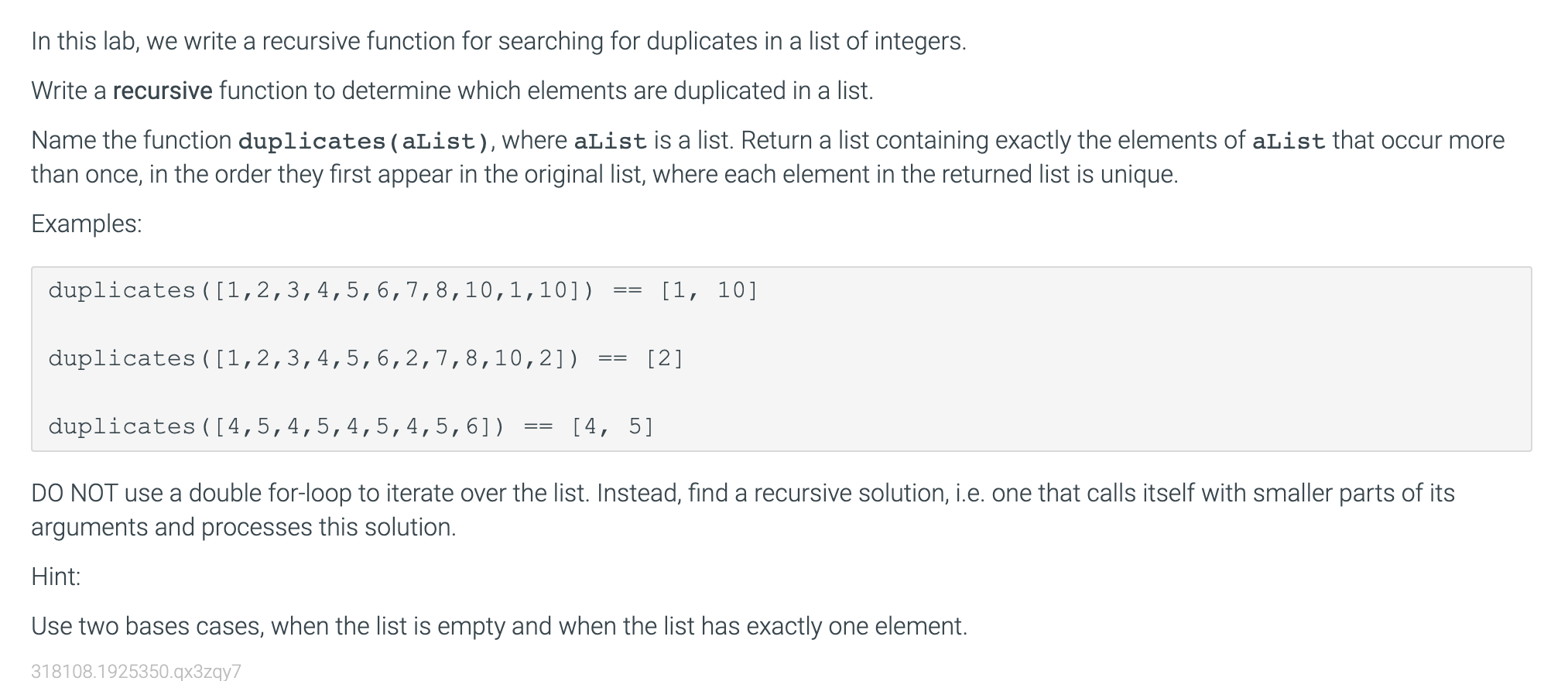 Solved In this lab, we write a recursive function for | Chegg.com