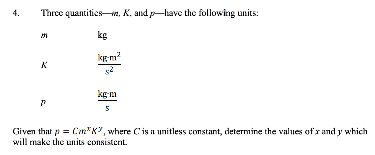 Solved 4 Three Quantities M K And P Have The Following Chegg Com