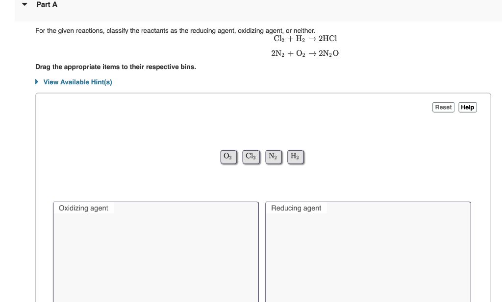 Solved Part A For The Given Reactions, Classify The 