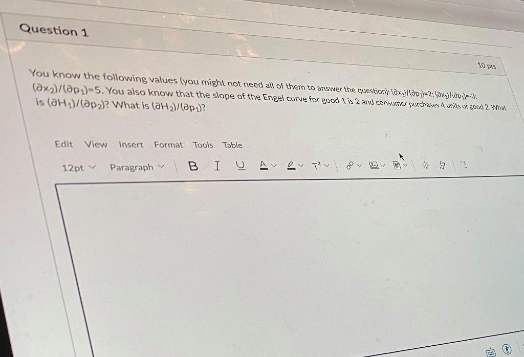 Solved Question 1 10 pts You know the following values (you | Chegg.com