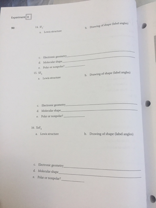 Solved Molecular Shapes Report Form continued 87 Section # | Chegg.com