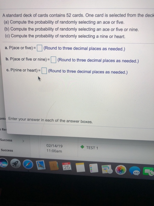 Solved A standard deck of cards contains 52 cards. One card