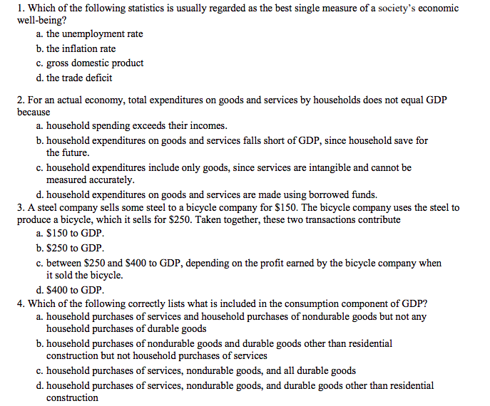 Solved 1. Which of the following statistics is usually