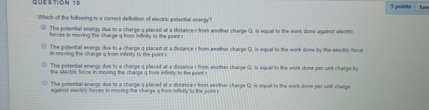 Solved QUESTION 10 5 points Save Which of the following is a | Chegg.com