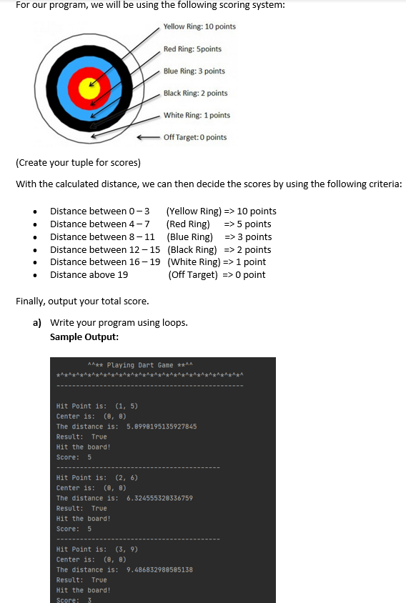 dart board scoring system