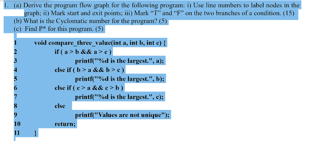 Solved (a) Derive the program flow graph for the following | Chegg.com
