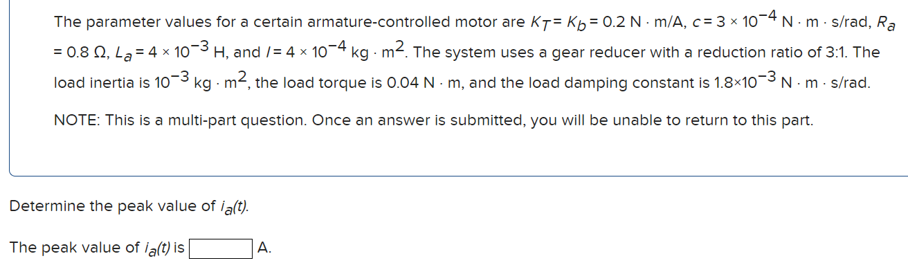 Solved The parameter values for a certain | Chegg.com