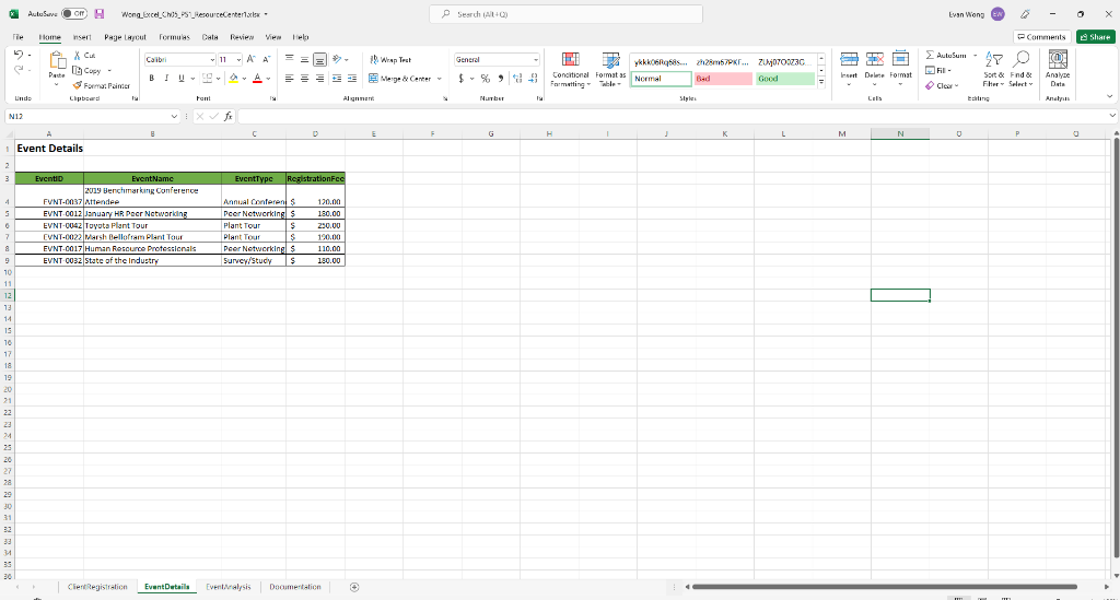 File Home Insert Page Layout Formulas Data Review | Chegg.com