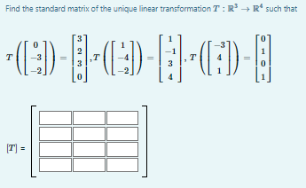 Solved Find the standard matrix of the unique linear | Chegg.com