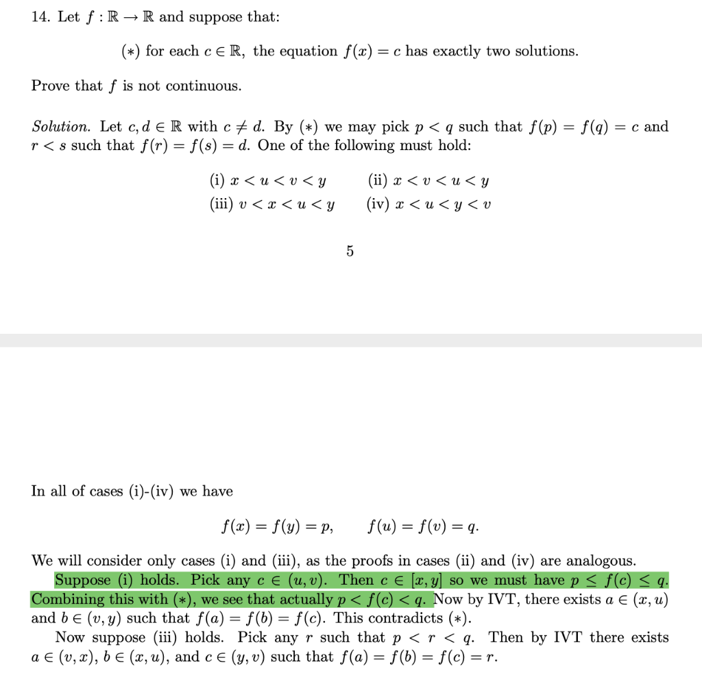 Solved 14 Let F R R And Suppose That For Each C E Chegg Com