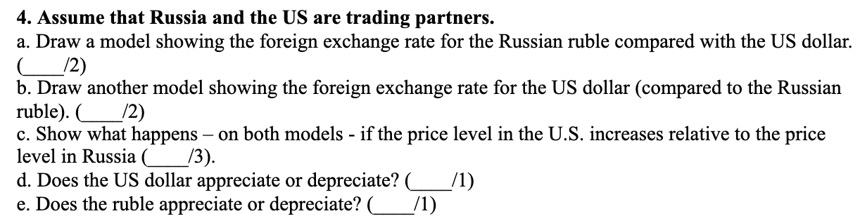 Solved 4. Assume That Russia And The US Are Trading | Chegg.com