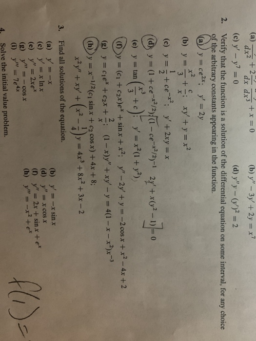 Solved verify that the function is a solution of the | Chegg.com