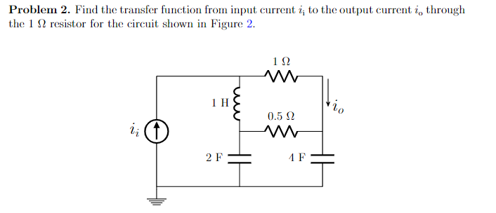 Solved Problem 2. Find The Transfer Function From Input 