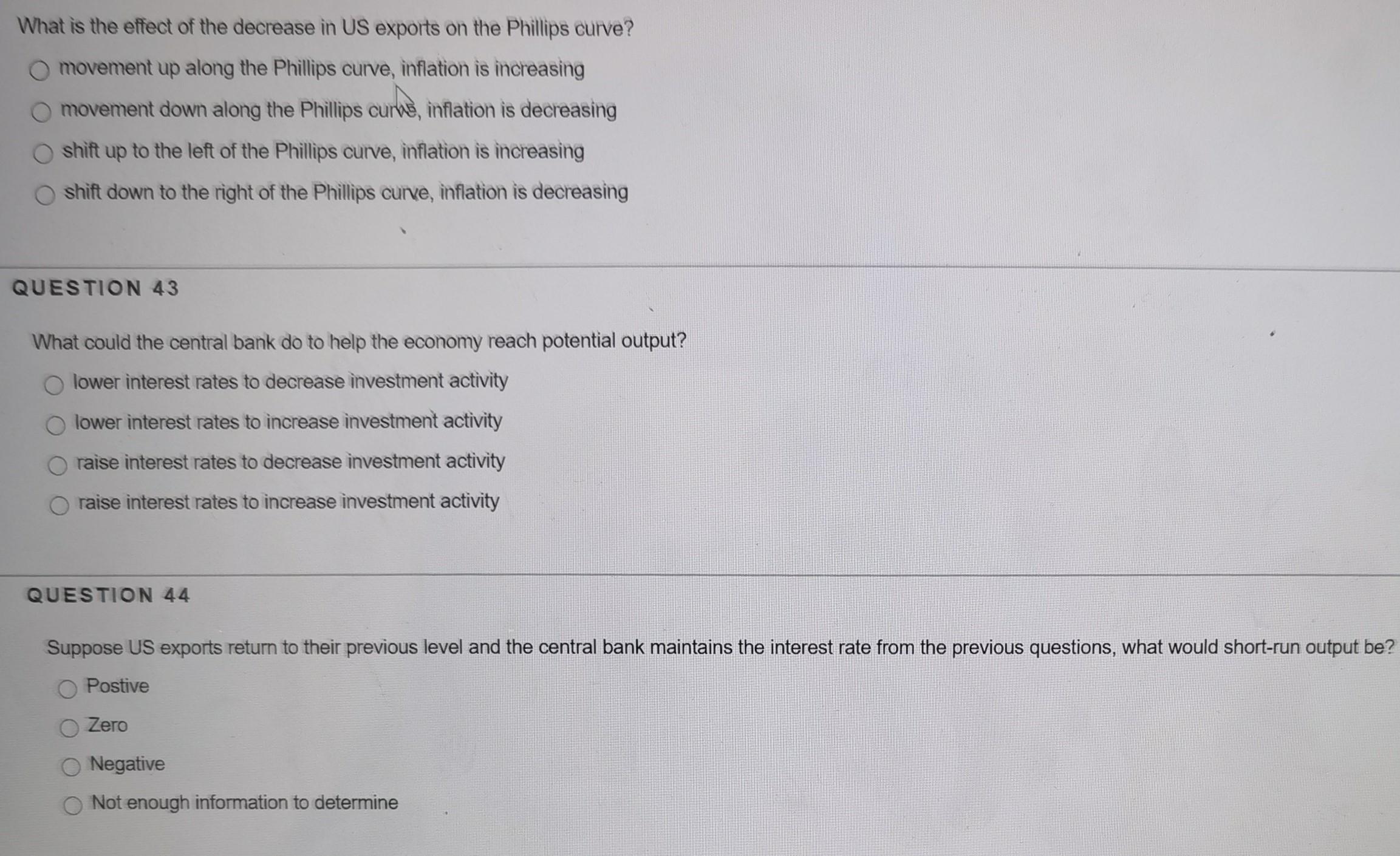 Solved What is the effect of the decrease in US exports on | Chegg.com