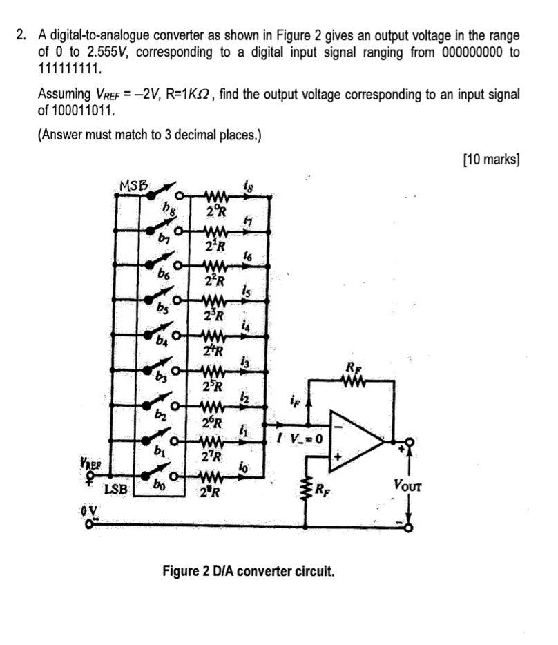 Solved 2. A Digital-to-analogue Converter As Shown In Figure | Chegg.com