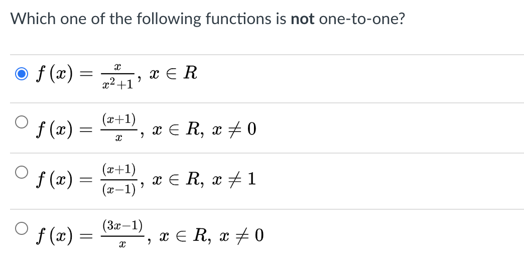 Solved Which One Of The Following Functions Is Not Chegg Com