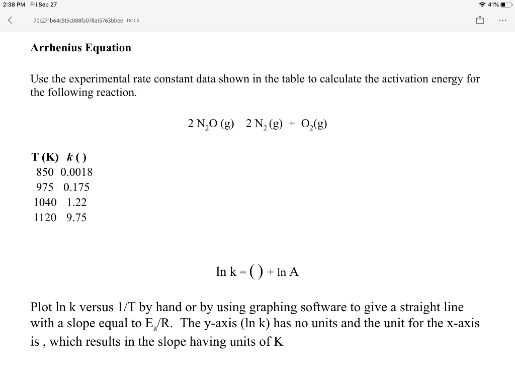 how to calculate rate constant from experimental data