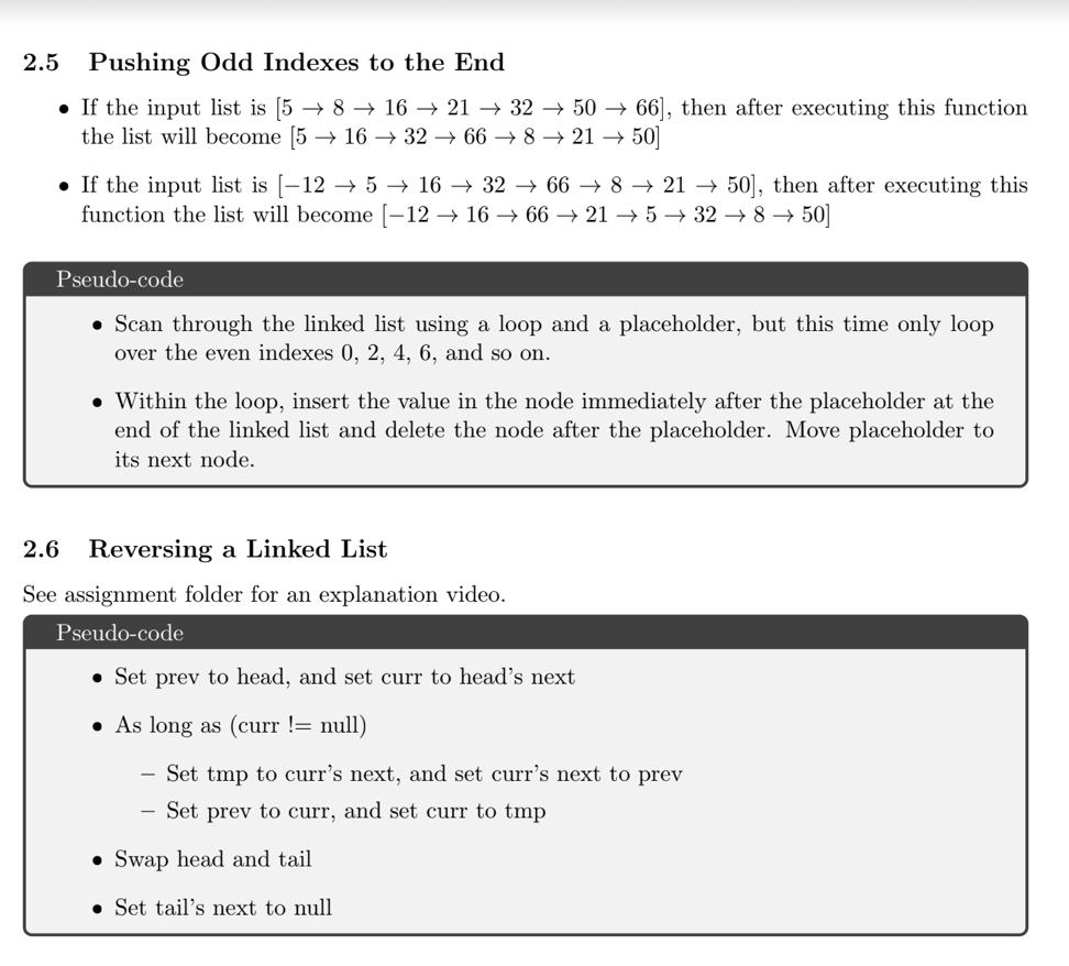 Solved 2 Linked List Your Task Is To Complete The Following | Chegg.com