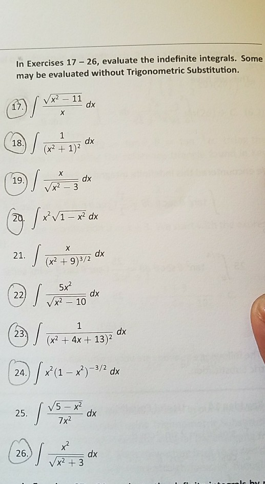 Solved In Exercises 17 26 Evaluate The Indefinite Chegg Com