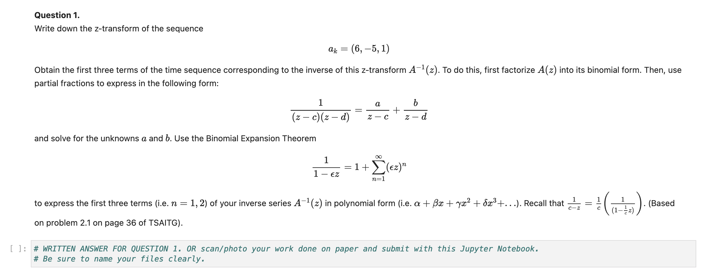 solved-question-1-write-down-the-z-transform-of-the-chegg
