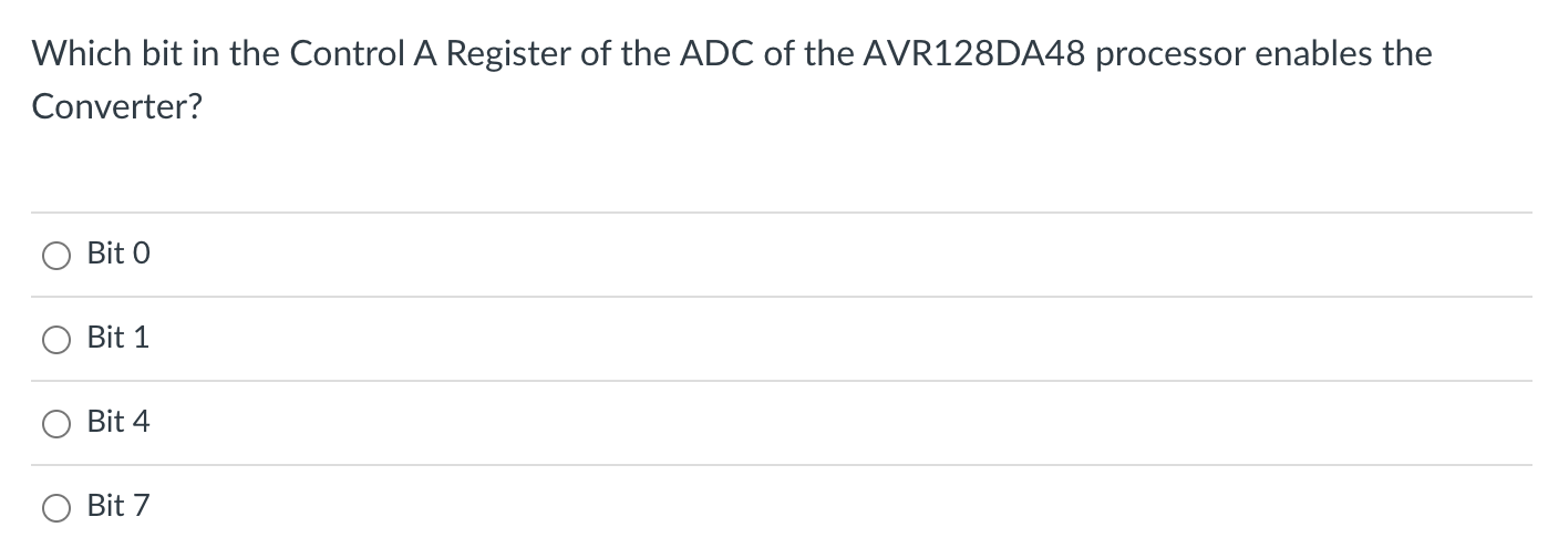 Solved Which bit in the Control A Register of the ADC of the | Chegg.com