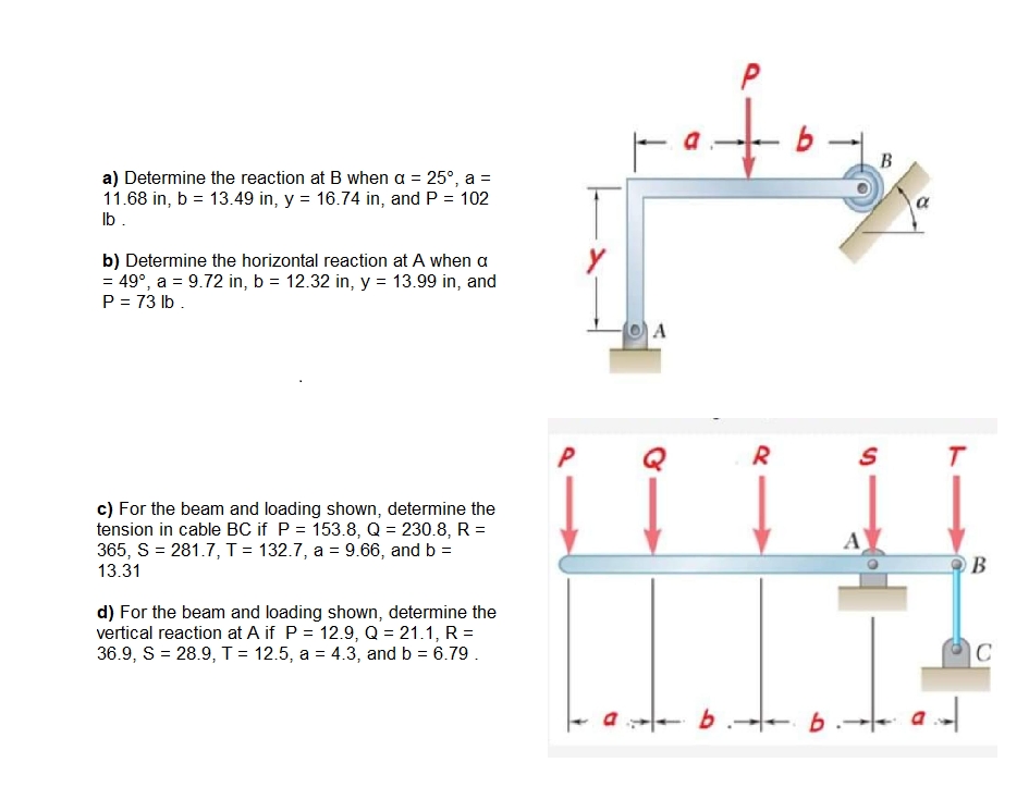 Solved Р -9.- To B A) Determine The Reaction At B When A = | Chegg.com