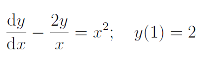 Solved dxdy−x2y=x2;y(1)=2 | Chegg.com
