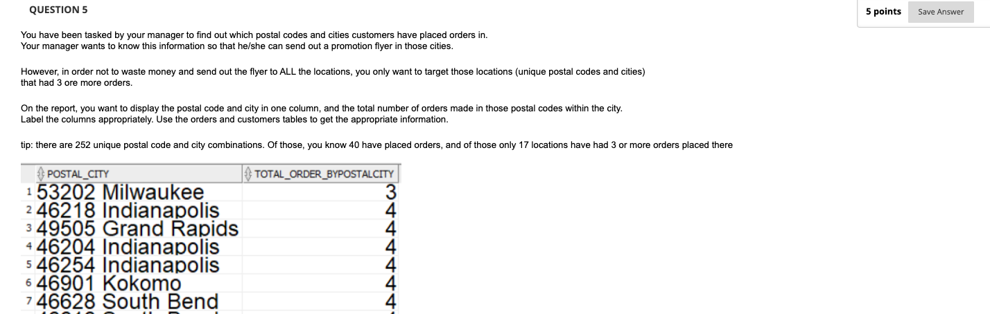 QUESTION 5 5 points Save Answer You have been tasked | Chegg.com
