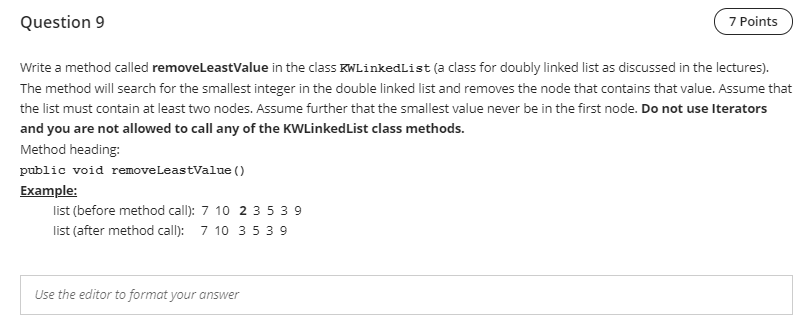 Solved Question 9 7 Points Write a method called | Chegg.com