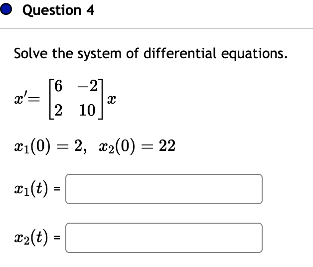 Solved Solve the system of differential equations. | Chegg.com